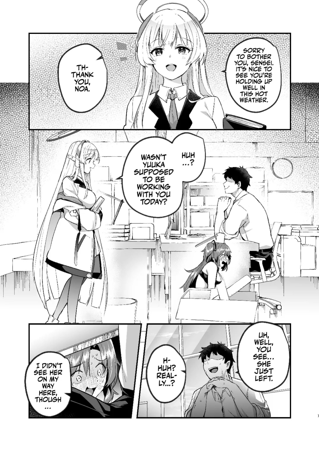 [Kuusou Monochrome (Abi)] Yuuka to Midsummer no Asedaku Office SEX | A Midsummer's Steamy Sex Session (Blue Archive) [Team Rabu2]