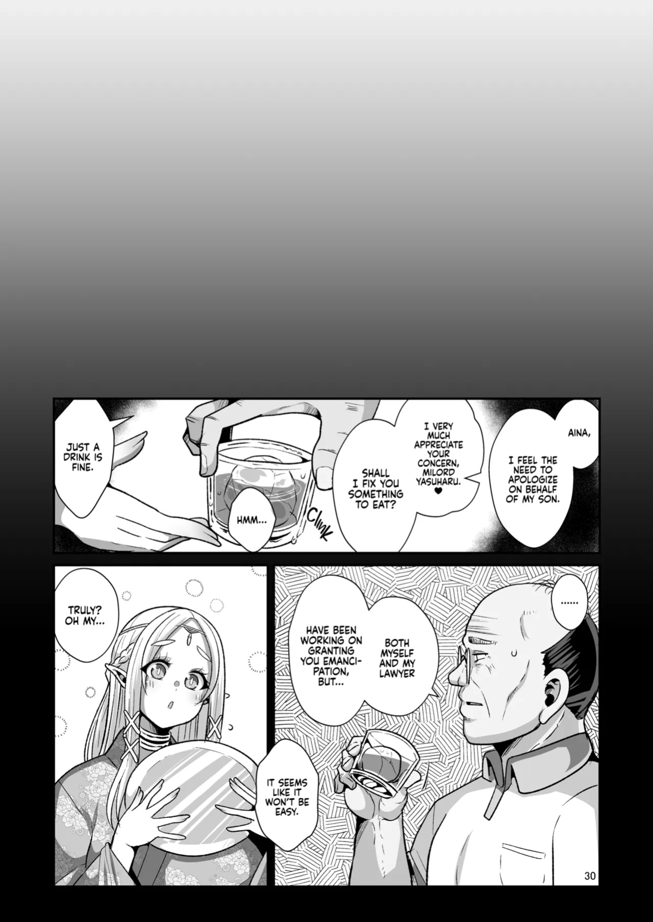 [Shinshunshantonshou (Bukatsu)] H Seidorei Elf no Souzoku Mondai ni Tsuite ~ Rinjuu-hen | Machinations of an Elven Concubine Part One: Deathbed