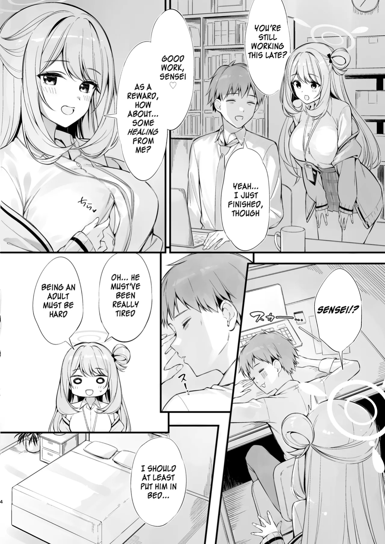 [P:P (Oryou)] Sensei, Nechattan desu ka? Osocchattemo Ii desu ka? - Sensei, are you sleeping? May I assault you? (Blue Archive) [SDF]