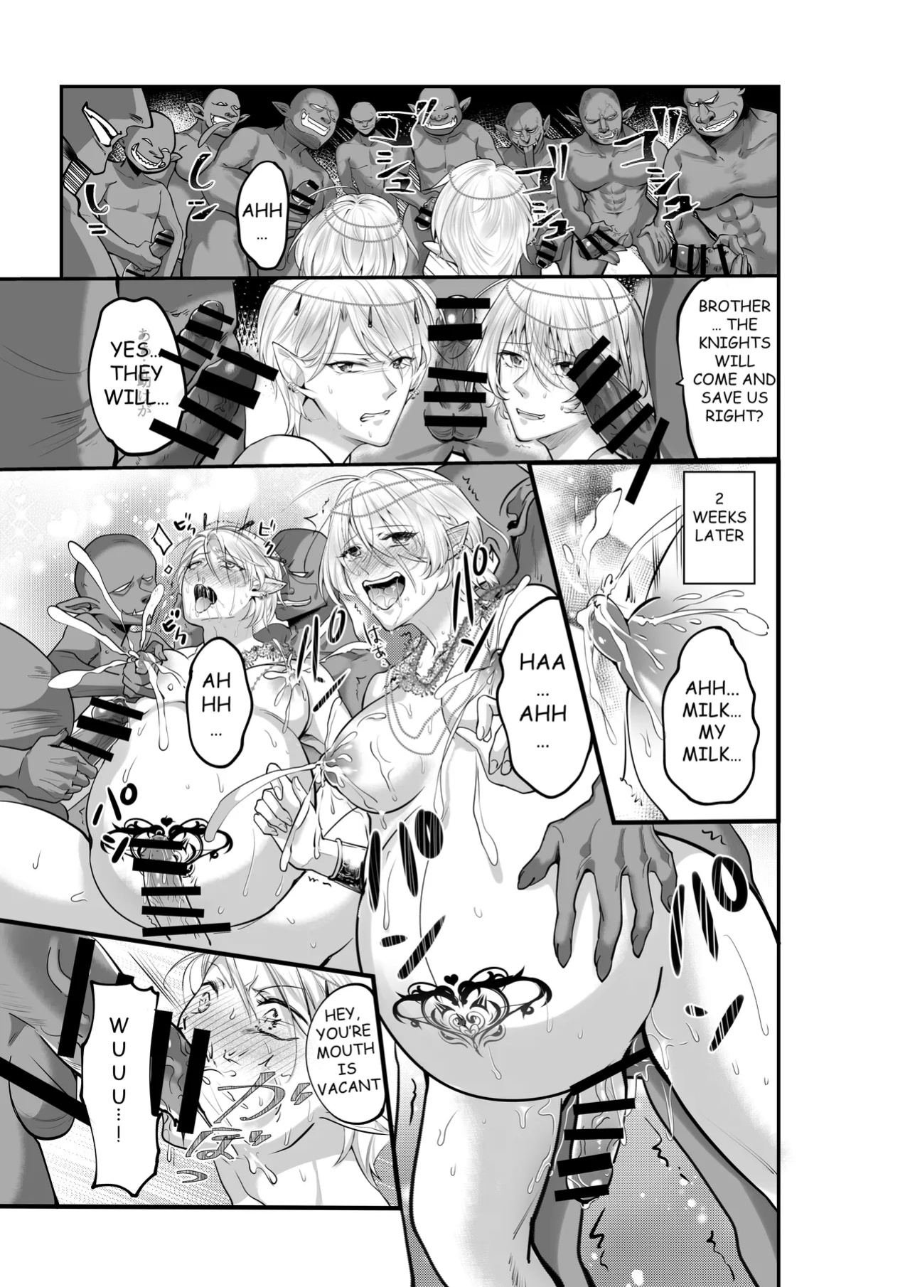 [Akagirenya (Lilith, Kinokoyun, Akagirenya)] TWIN ELF BROTHERS ON VACATION TURNED BREEDING AND PREGNANT WITH GOBLINS