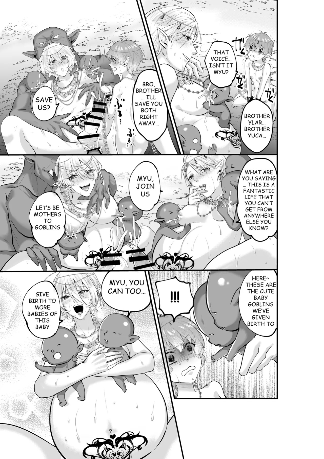 [Akagirenya (Lilith, Kinokoyun, Akagirenya)] TWIN ELF BROTHERS ON VACATION TURNED BREEDING AND PREGNANT WITH GOBLINS