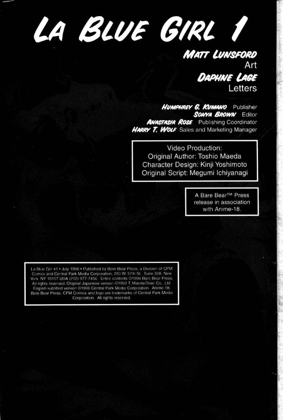 [Matt Lunsford] La Blue Girl - Volume #1