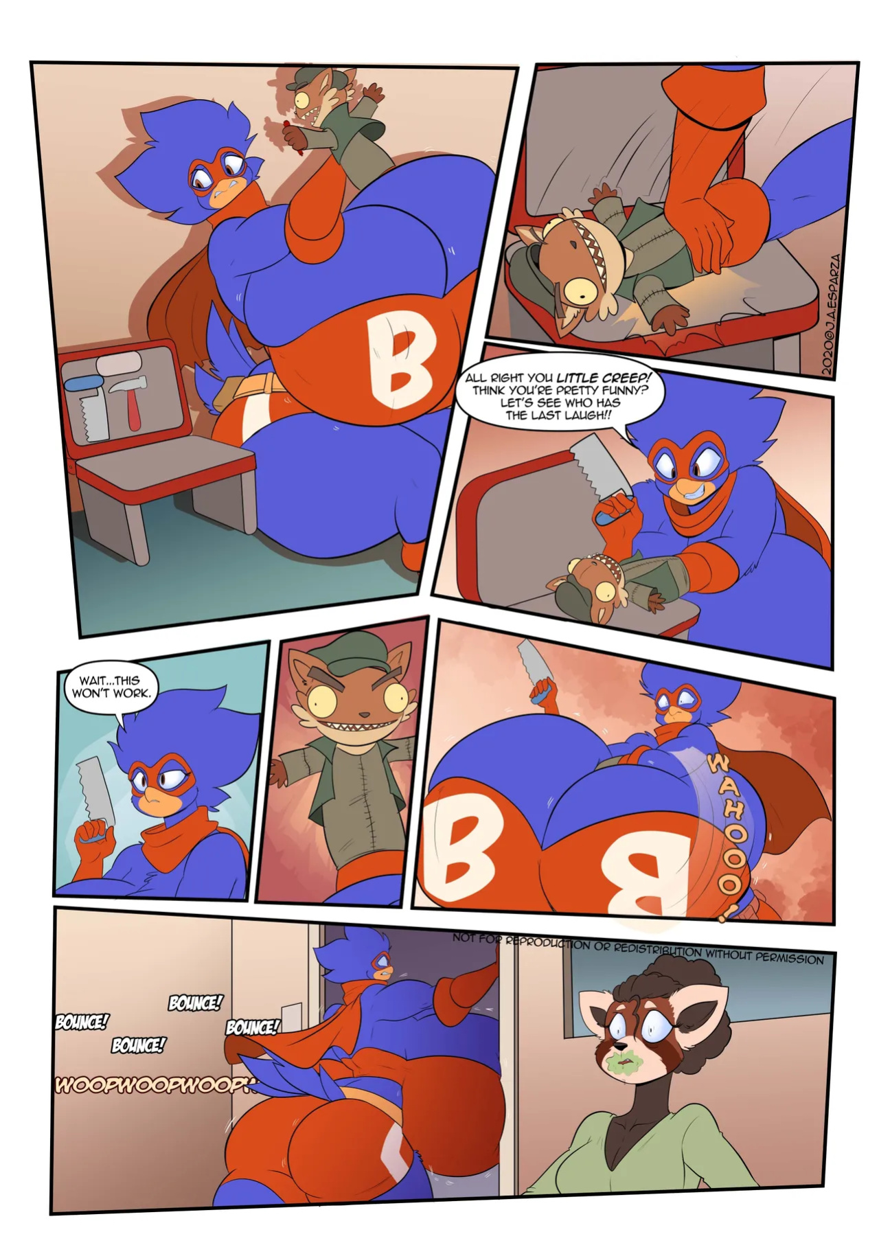 Busty bird vs evil ted