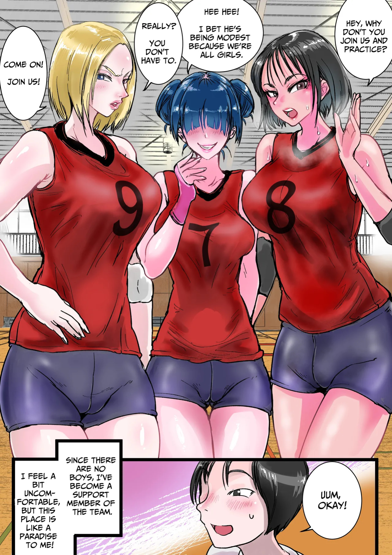 [Amagyappa (Amane-san)] Harem Volley-bu Seishori Manager | Harem Volleyball Club's Sex Relief Manager [Solid Rose]