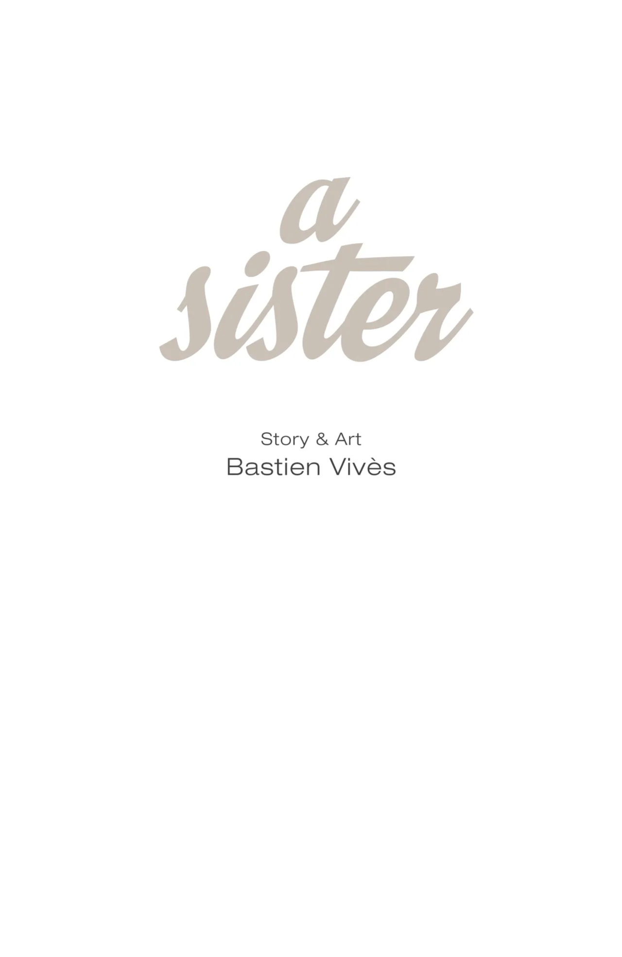 [Bastien Vivès] A Sister