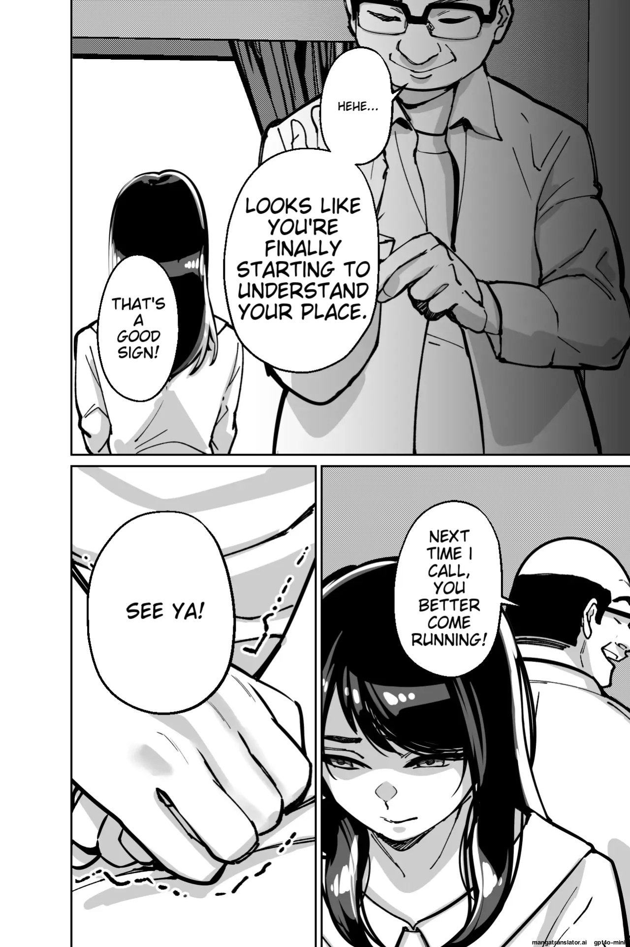 [Tokamosu (Kinugasa Yuuichi)] Minpaku ~Ojou-sama-tachi wa Minpaku Keieisha no Wana ni Ochiru~ | Sleeping in the Bed and Breakfast - Young ladies fall into the trap of a private lodging manager [MTL]
