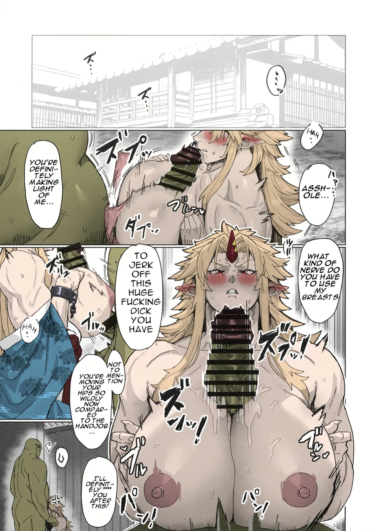 Yuugi Locked In A Grapple With An Orc 2