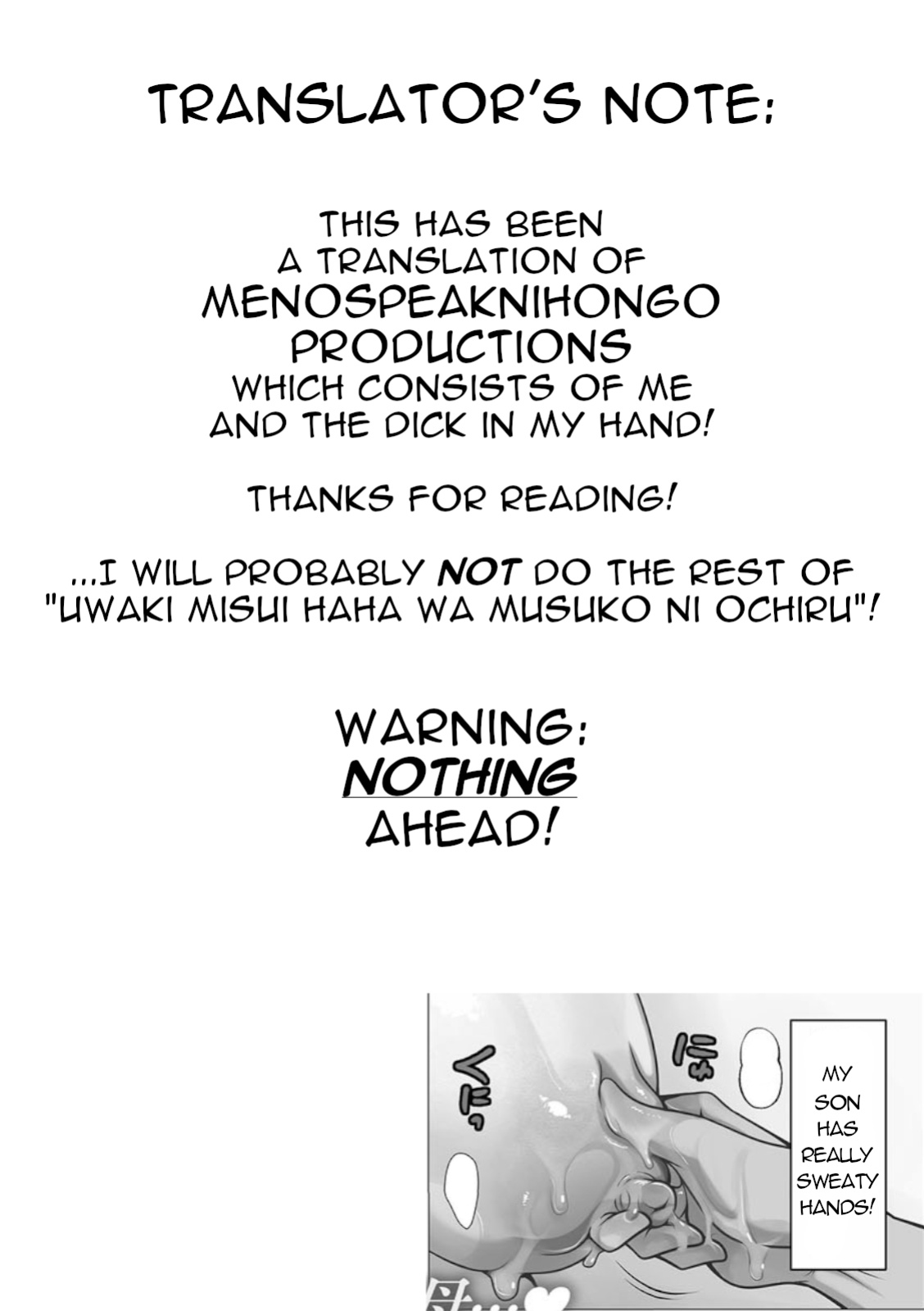 [Emori Uki] Uwaki Misui Haha wa Musuko ni Ochiru Ch.4 | Attempted Cheating Mom is Obsessed with Her Son Ch.4 [menospeaknihongo]