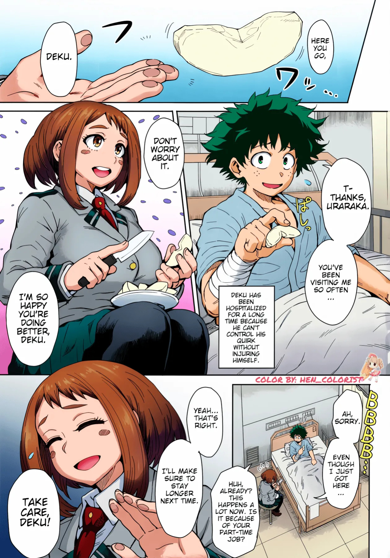 (C90) [Eight Beat (Itou Eight)] Uraraka Ura Fuuzoku | Uraraka's Behind-the-Scenes Prostitution (Boku no Hero Academia) [Glittering Translations] [Colorized]