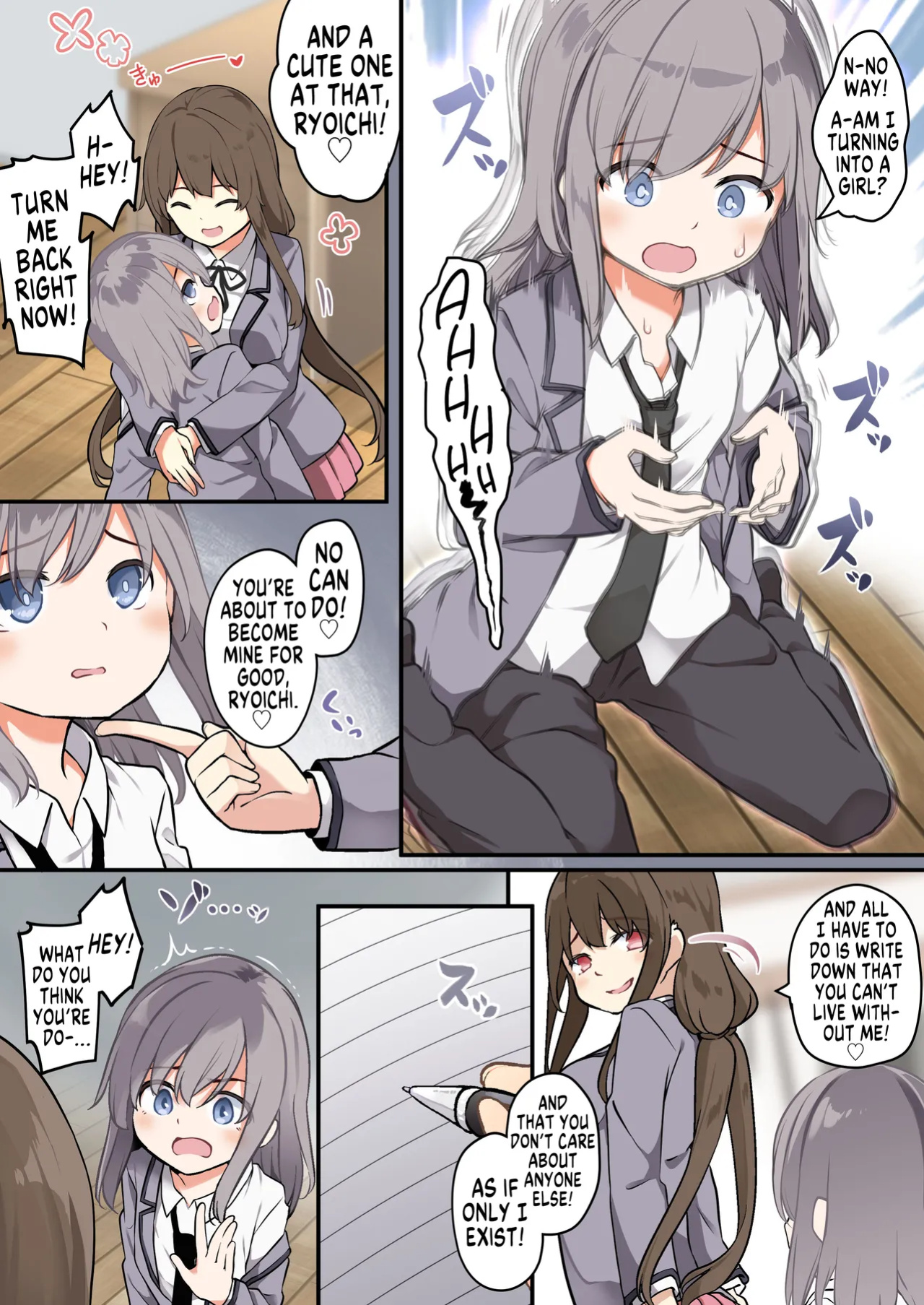 [TSF Mousou Chikusekijo (Siina Yuuki)] Yuujin o Ore no koto ga Daisuki na Onna no Ko ni Kaihen shitara Yandere-ka shite Ore Made Onna no Ko ni sareta Ken | How I was Turned Into a Girl by a Friend Whom I turned into a Chick Who's Madly in [GTF]