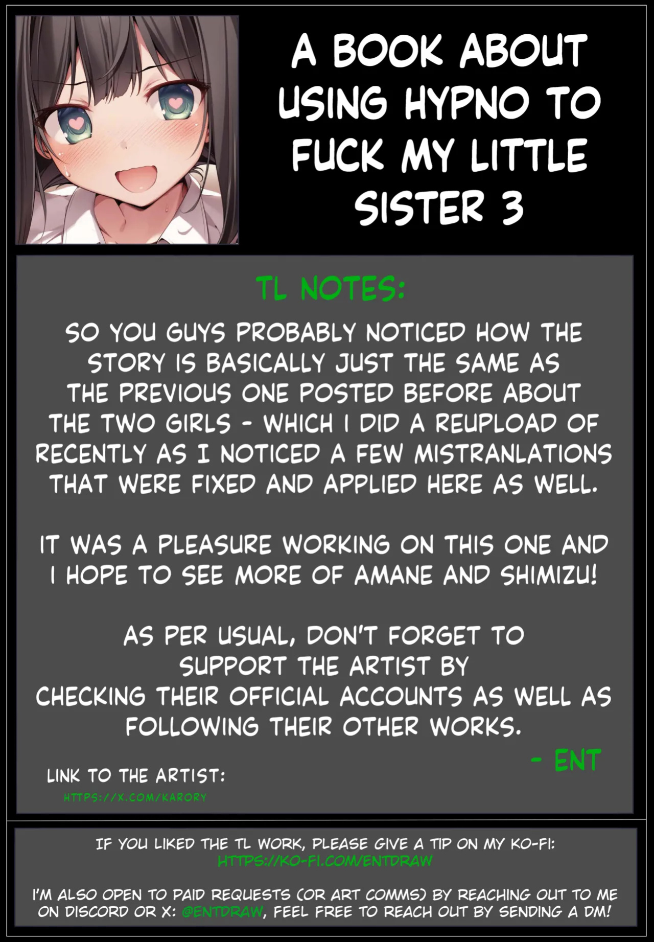 [KAROMIX (karory)] Imouto to (Saimin de) Ichaicha Suru Hon 3 | A Book about using Hypno to Fuck my Little Sister 3 [Entropy]