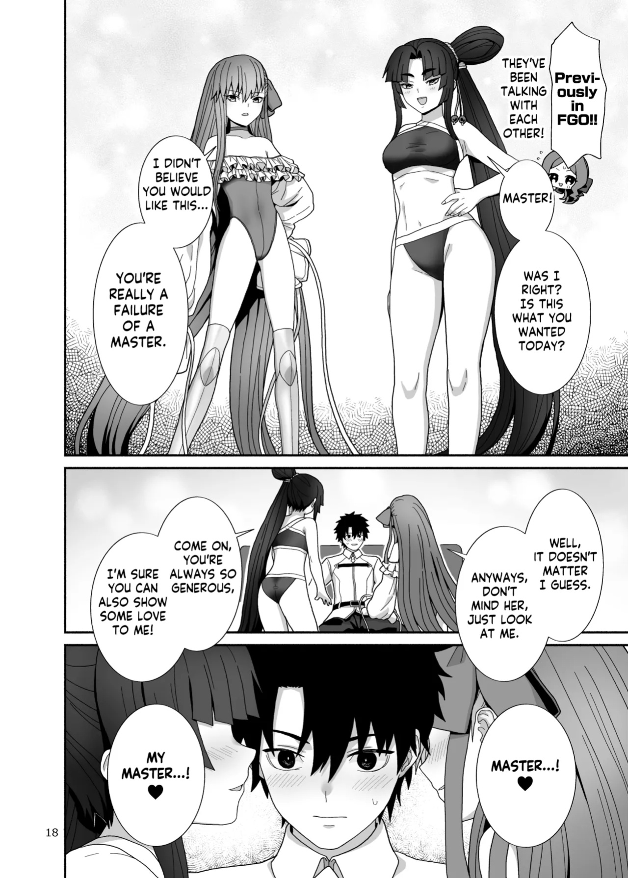 (C102) [Tsukinami Days (Kiya Hajime)] Watashi to Itoshii Hito no Ohanashi | My life with my lovely servant(s) (Fate/Grand Order) [KM_42]