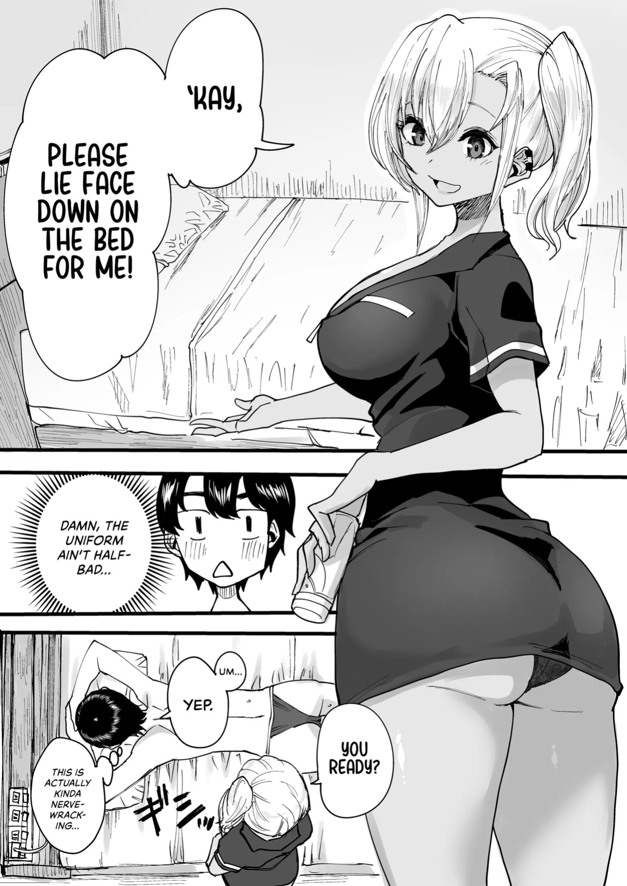 [Kurohamya (Kurosu)] Kurogal Men-esthe Jou ga Yarasetekureru Hanashi | Happy Endings with a Tanned Gyaru Massage Therapist [head empty]