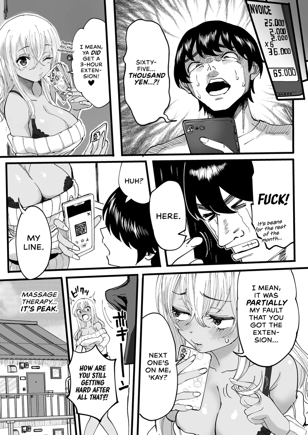 [Kurohamya (Kurosu)] Kurogal Men-esthe Jou ga Yarasetekureru Hanashi | Happy Endings with a Tanned Gyaru Massage Therapist [head empty]