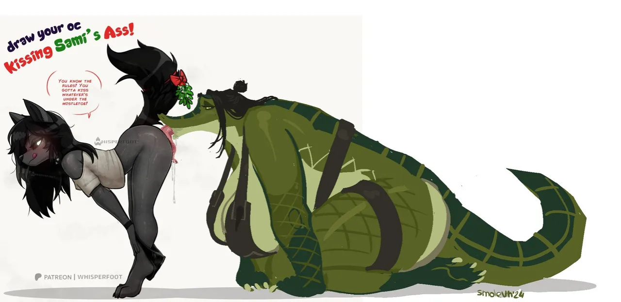 Draw your OC kissing Sami's Ass