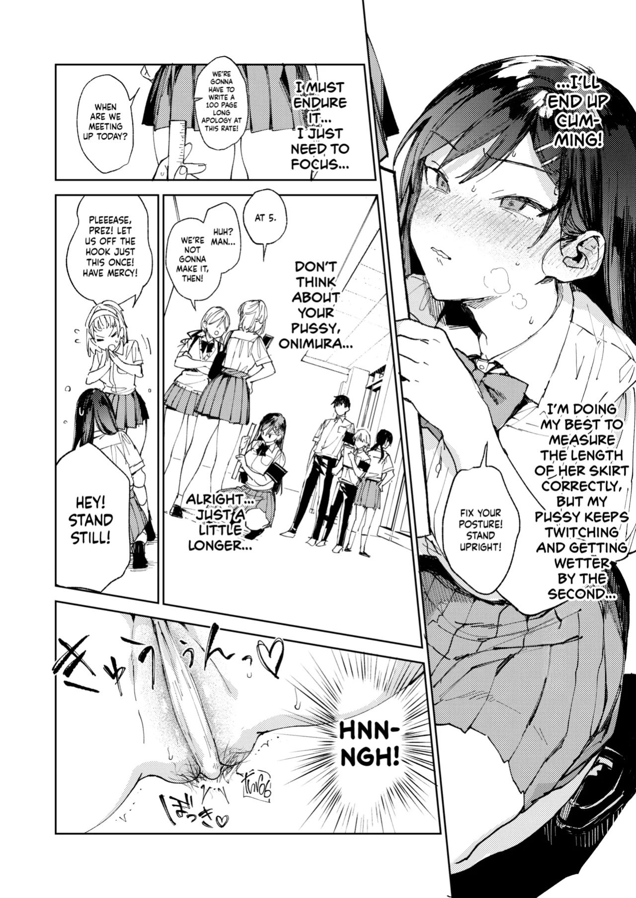 [BOOCH (Booch)] Kiritsu ni Kibishii Fuuki Iinchou wa Kounai de Himitsu no Dosukebe Onanie ga Yamerarenai! | The Strict Head of the DIsciplinary Committee Just Can't Stop Masturbating at School! [Shiromaru]