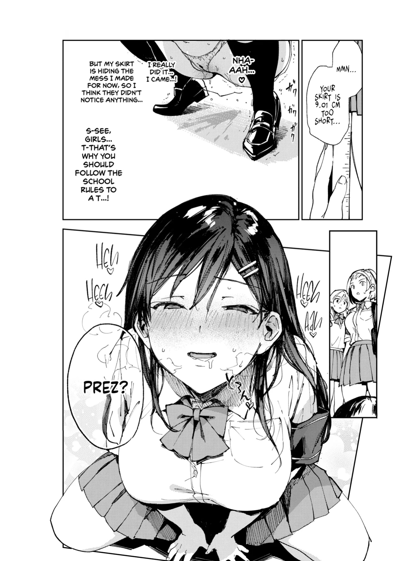 [BOOCH (Booch)] Kiritsu ni Kibishii Fuuki Iinchou wa Kounai de Himitsu no Dosukebe Onanie ga Yamerarenai! | The Strict Head of the DIsciplinary Committee Just Can't Stop Masturbating at School! [Shiromaru]