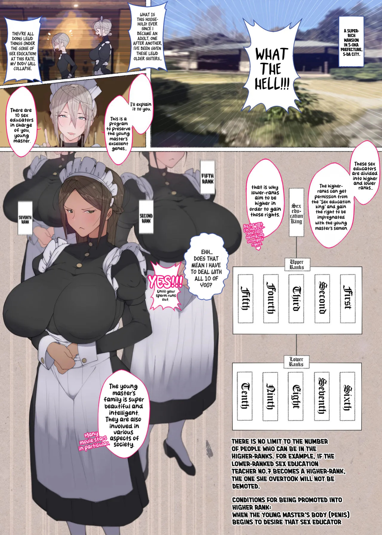 [Aikokusha (Agobitch Nee-san)] Ten Sexy Maids Who Works at a Mansion to Teach Sex Education [SS22]