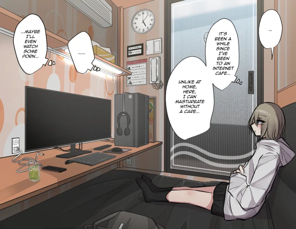 [torimogura] Best Friend-Chan Masturbating in an Internet Cafe