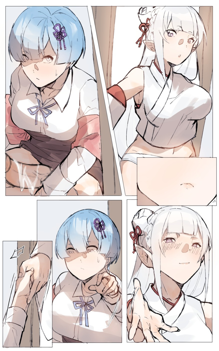 [Angel] Subaru x Emilia and Rem New Year 2025 (Re:Zero kara Hajimeru Isekai Seikatsu)