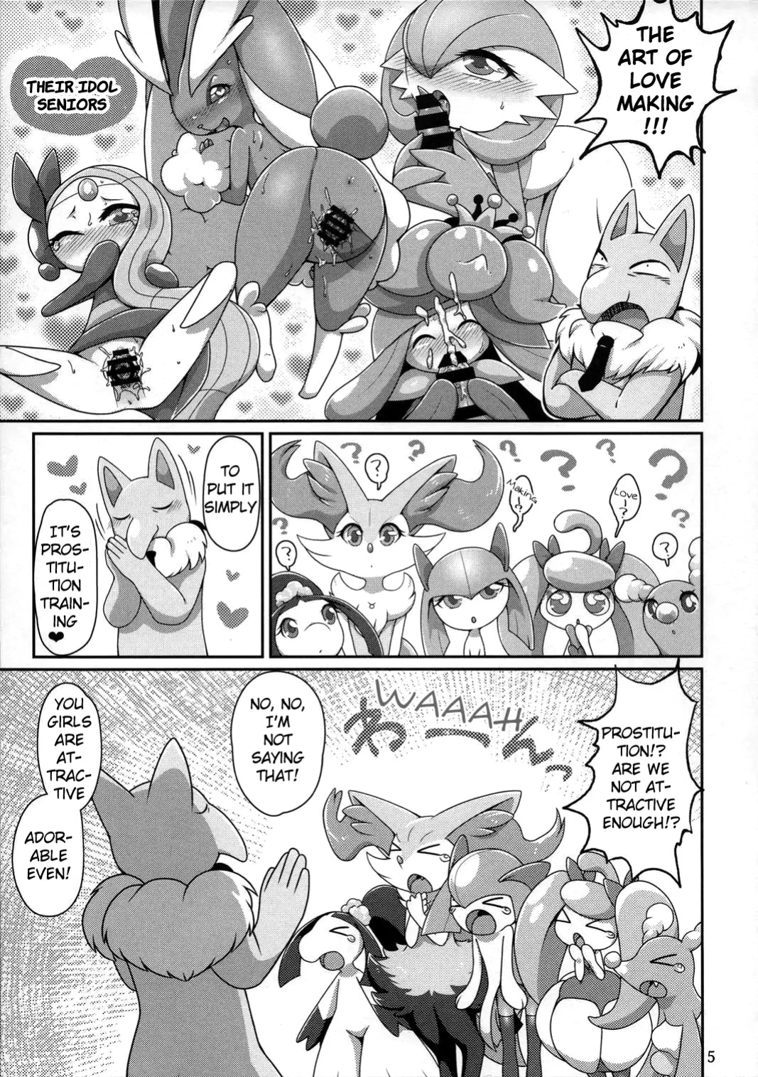 (Kemoket 7) [Harugumo. (Negoya)] TC Girls Makura Hajimemashita | TC Girls Begins their Nightlife (Pokémon) [Benjiboyo]