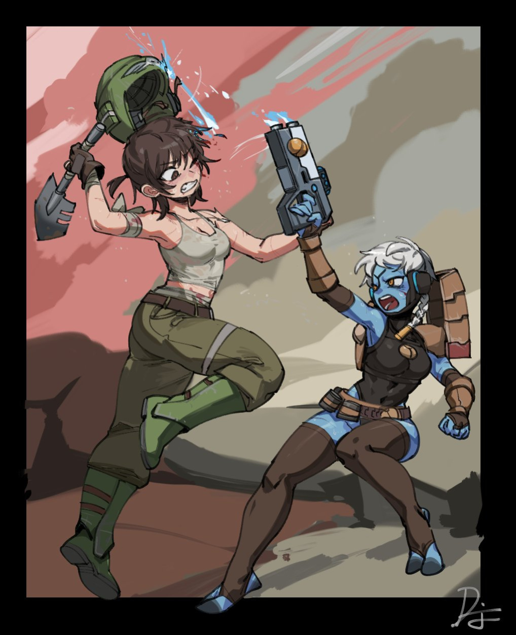 (Dif漫 | DifmanM) Fire Warrior X Catachan Jungle Fighter (Warhammer 40K)