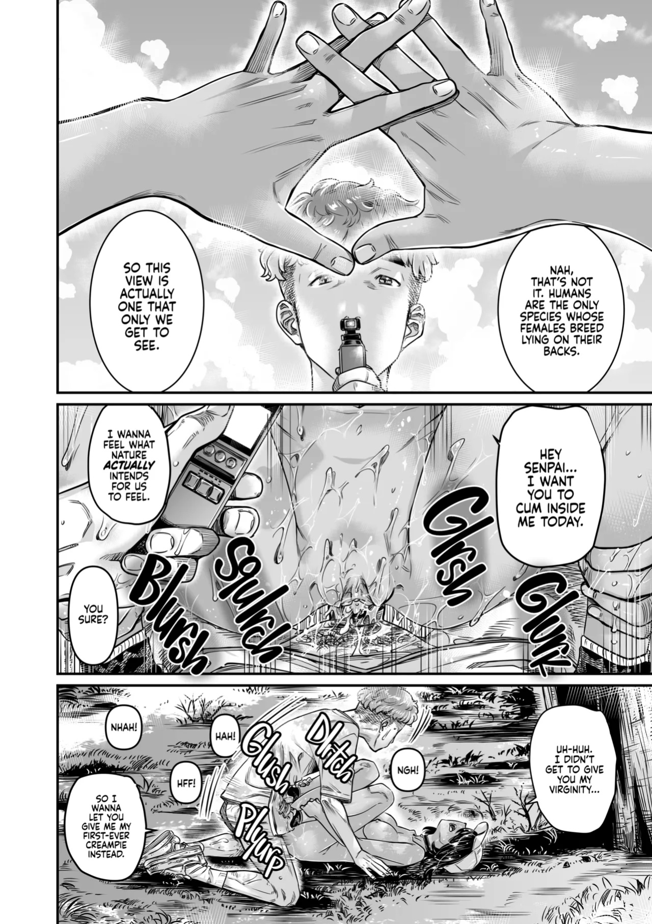 [Burning Shimai (MARUTA)] Hiyake no Zenra Girl wa, Doutei o Sotsugyou shita bakari no Senpai ni Hamedori saseru | The Tanlined Former Town Bike Wants to Make an Exhibitionist Sex Tape With Her Formerly Virgin Senpai [2d-market.com]