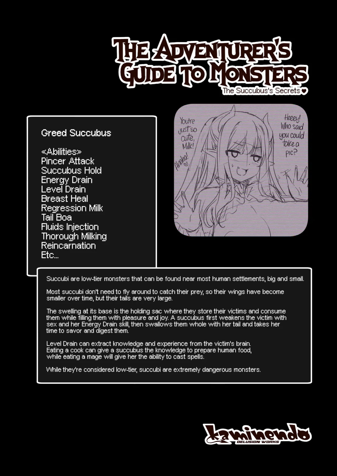 [KAMINENDO.CORP (Akazawa RED)] The Adventurer's Guide to Monsters Succubus no Himitsu Kan | The Adventurer's Guide to Monsters - The Succubus's Secrets ❤ [Uncensored]