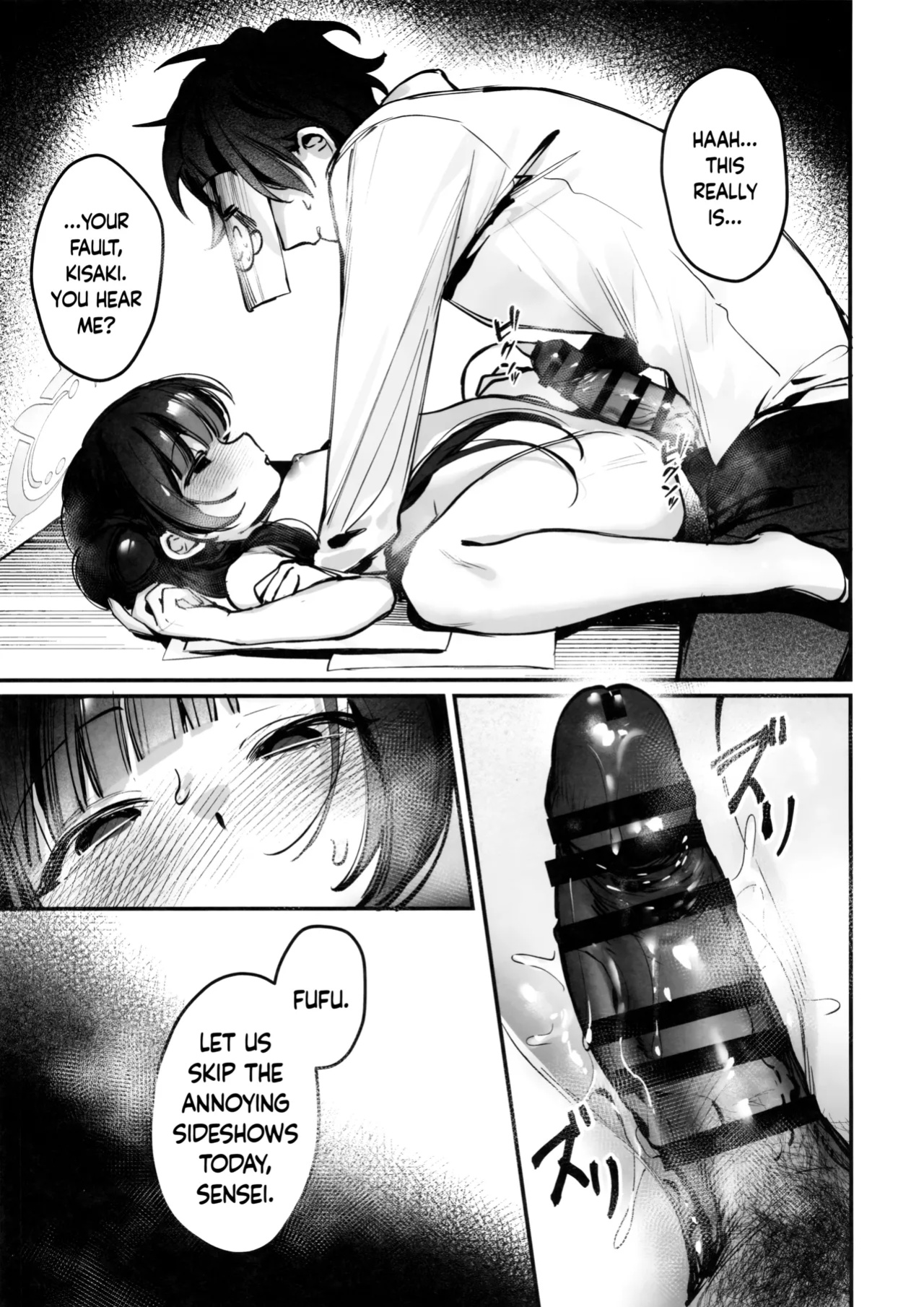 (Sensei no Archive 12) [Gyoza Baby (Waraiwari Gyoza)] Kisaki Kaichou! Shitsumu Bougai wa Yametekudasai!! | President Kisaki! Please Stop Interfering With My Work!! (Blue Archive) [Douzo Lad Translations]