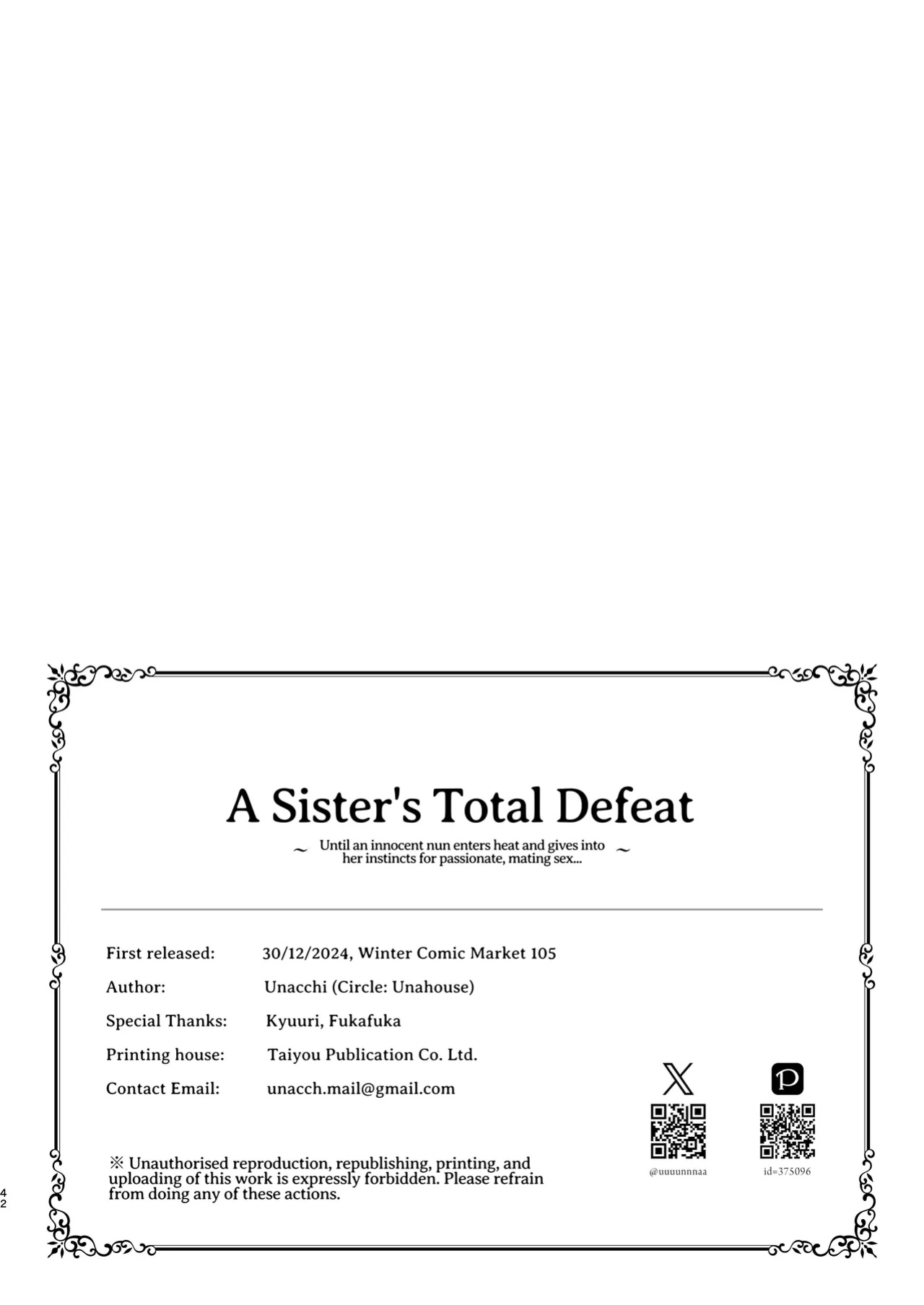 [Unahouse (Unacchi)] Sister Kanzen Haiboku. ~Muchi na Sister ga honnou de Hatsujo Koubi Surumade~ | A Sister's Absolute Defeat: Until an Innocent Nun Enters Heat and Indulges in Passionate Mating Sex [Kusanuu]