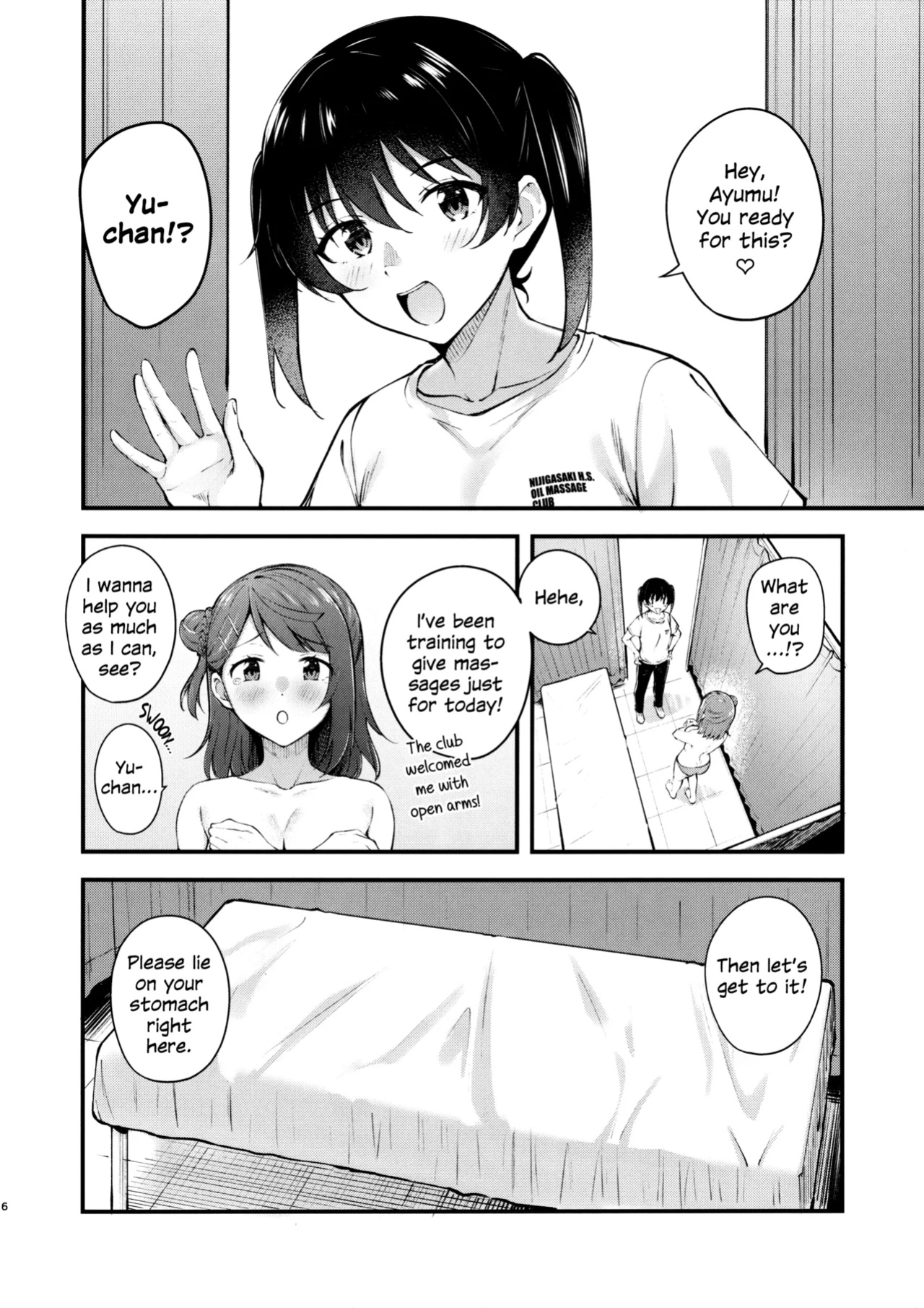 (Bokura no Love Live! 37) [Kitaku Jikan (Kitaku)] Koyoi wa Oil Massage Doukoukai e | Tonight at the Oil Massage Club (Love Live! Nijigasaki High School Idol Club)