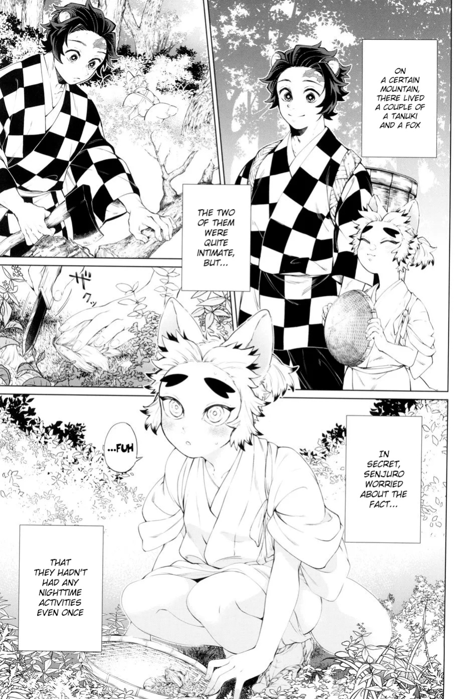 [Mekao (Den Meka)] Tanjirou-san Kodomo Atsukai Shinaide Kudasai | Tanjirou-san, Please Don't Treat Me Like a Child (Kimetsu no Yaiba) {Chin²}