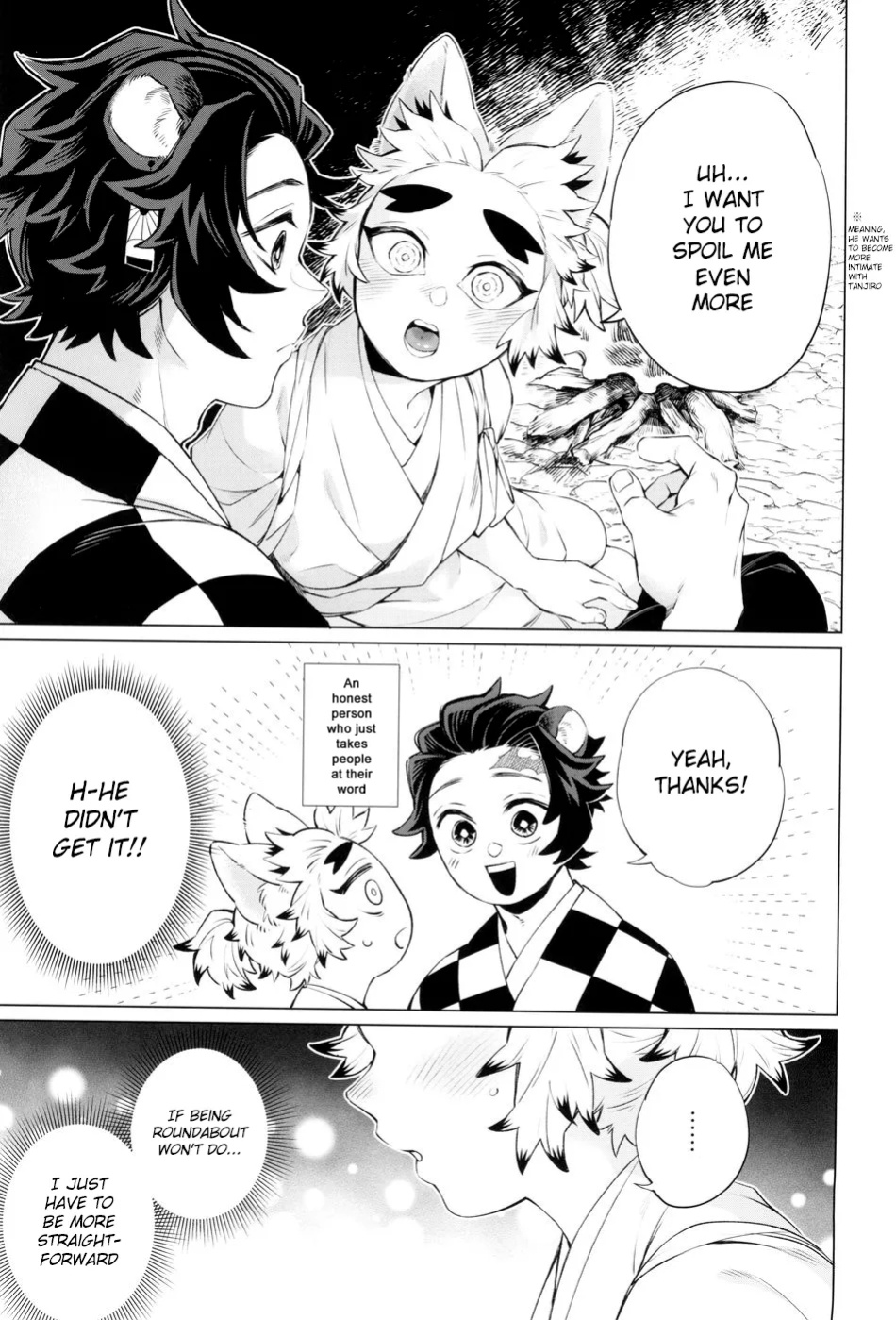 [Mekao (Den Meka)] Tanjirou-san Kodomo Atsukai Shinaide Kudasai | Tanjirou-san, Please Don't Treat Me Like a Child (Kimetsu no Yaiba) {Chin²}