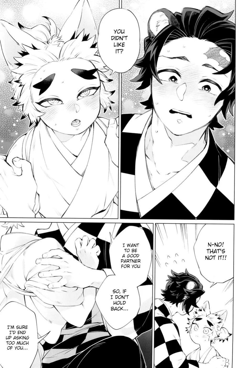 [Mekao (Den Meka)] Tanjirou-san Kodomo Atsukai Shinaide Kudasai | Tanjirou-san, Please Don't Treat Me Like a Child (Kimetsu no Yaiba) {Chin²}