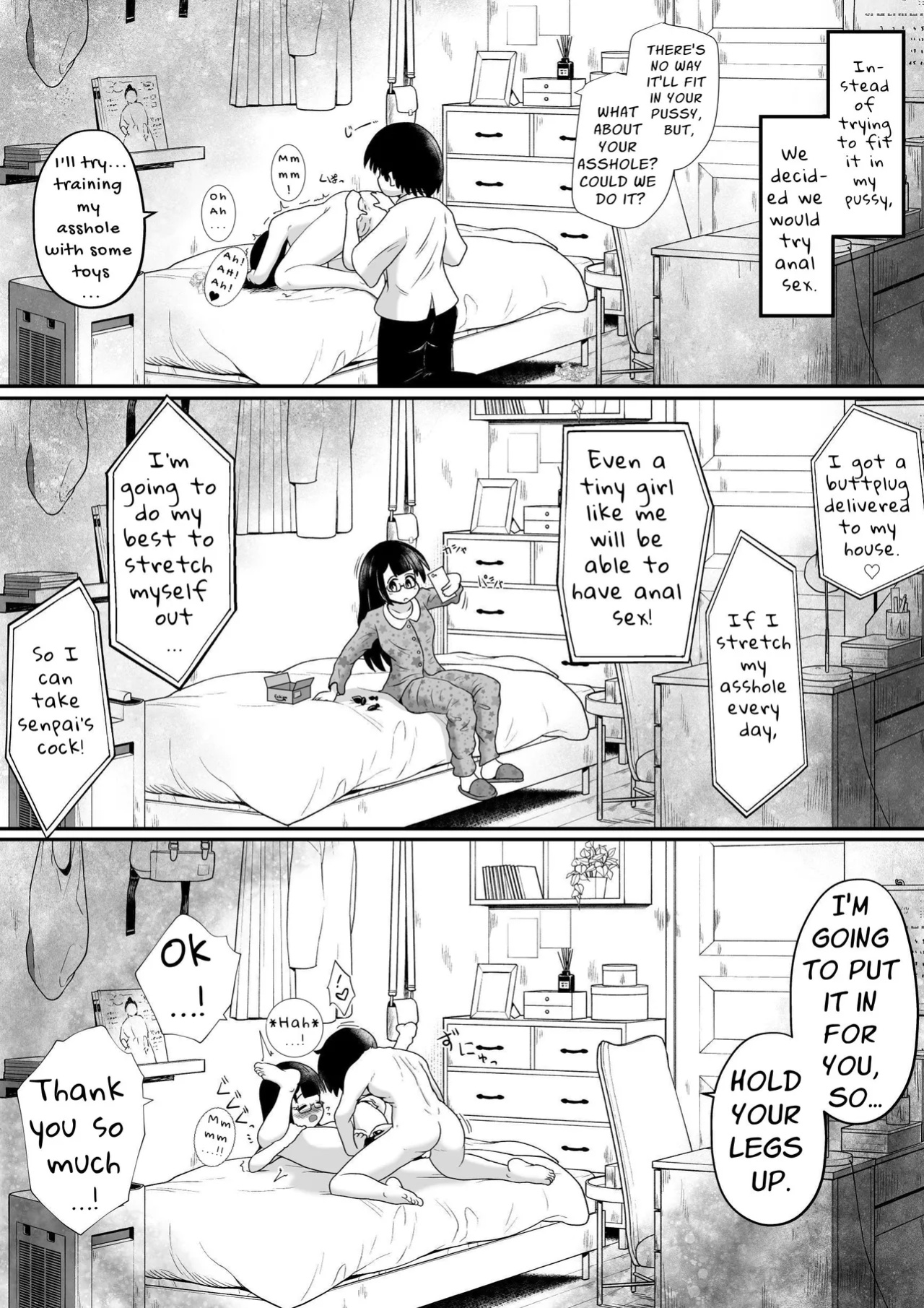 [Ecchi Ecchi Daifuku (Neko Daifuku)] To Prove She's Girlfriend Material, A Petite Slut Uses ALL Her Holes To Service His Big Dick [Kani]