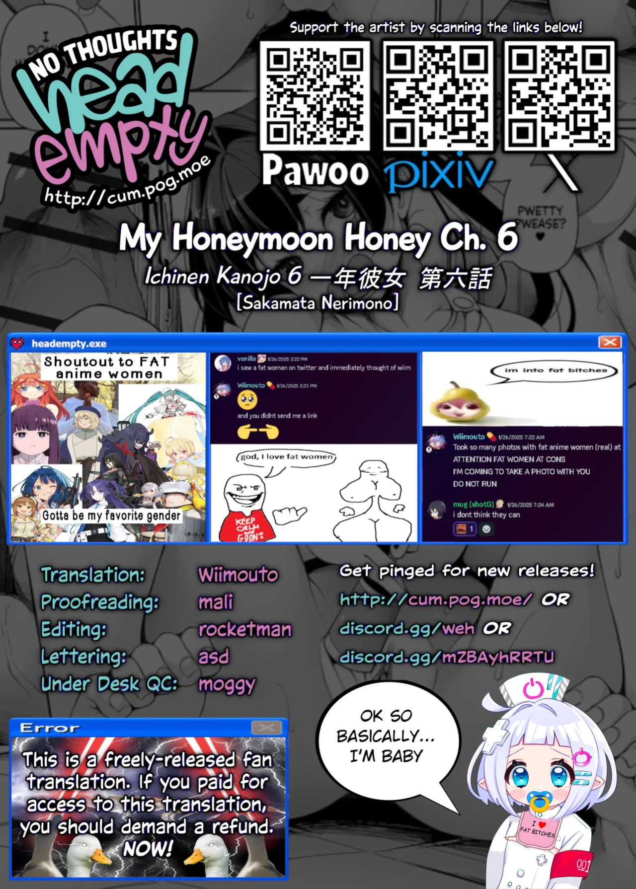 [Sakamata Nerimono] Ichinen Kanojo 6 | My Honeymoon Honey Ch. 6 (COMIC Shigekiteki squirt!! Vol. 47) [head empty + Wiimouto]