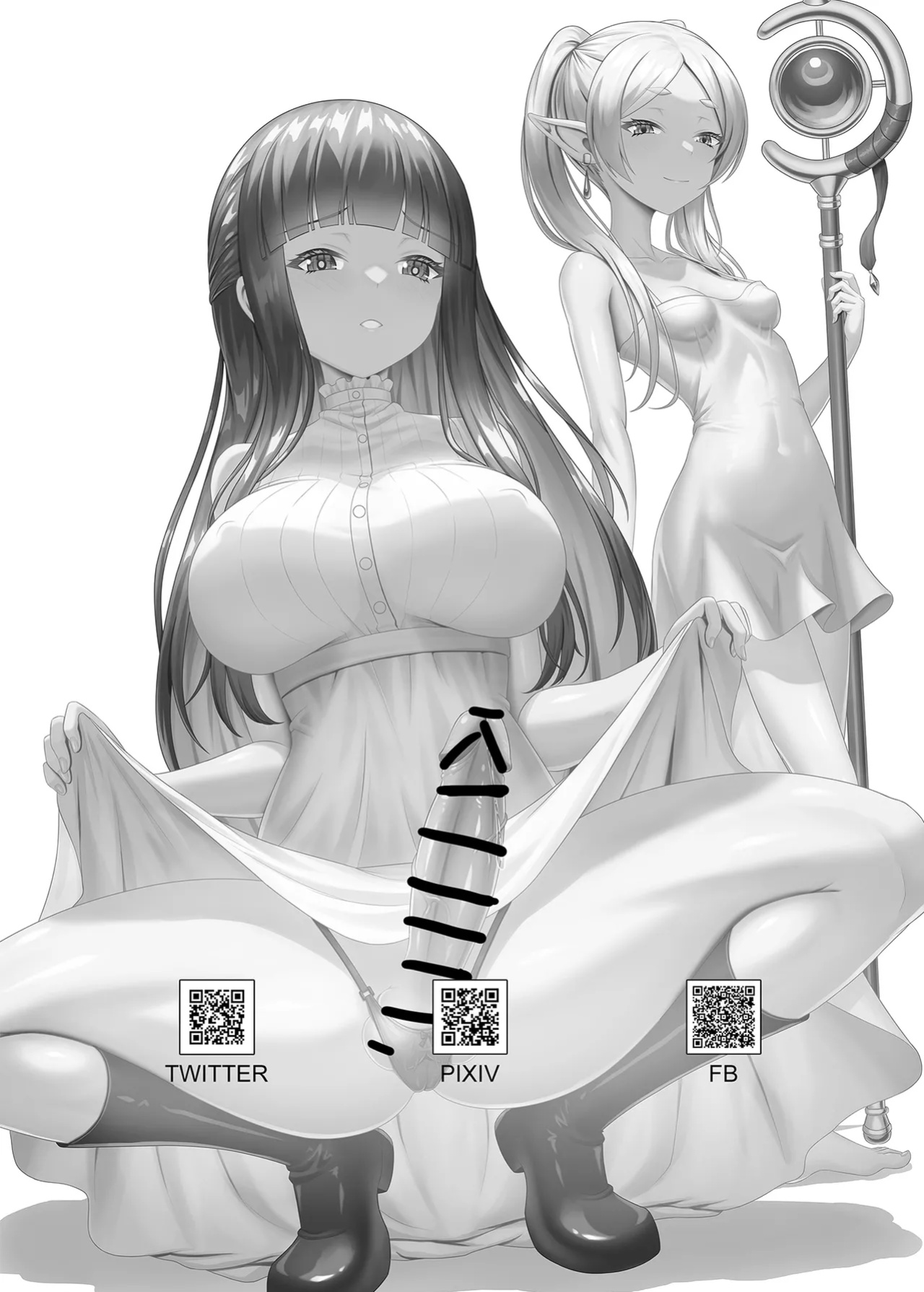 [TSFLAB (Tako Seijin)] Frieren no Kyokon Mahou | Frieren's Big Dick Magic (Sousou no Frieren)