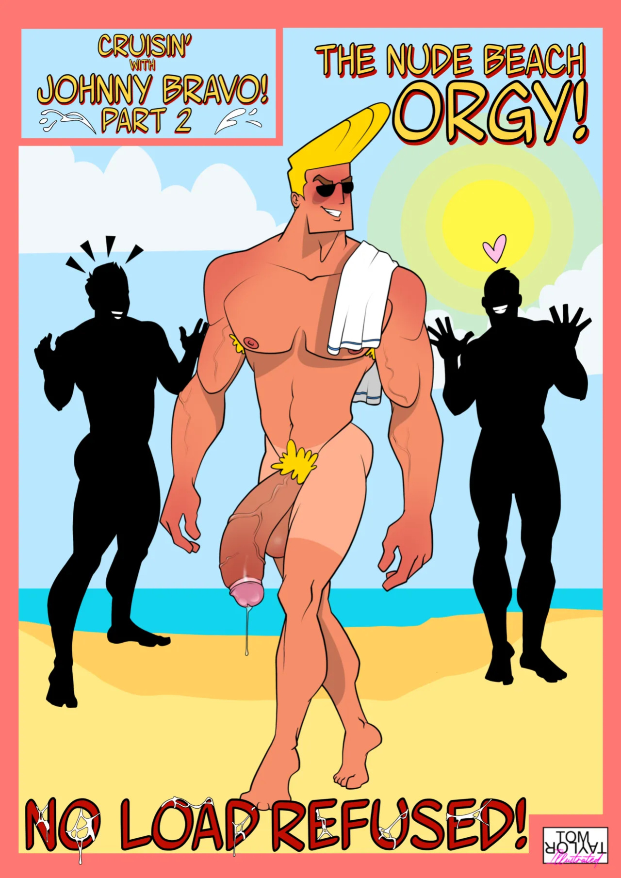 [Tom Taylor] Cruising with Johnny Bravo 2 - The Nude Beach Orgy! No Load Refused! [Eng]