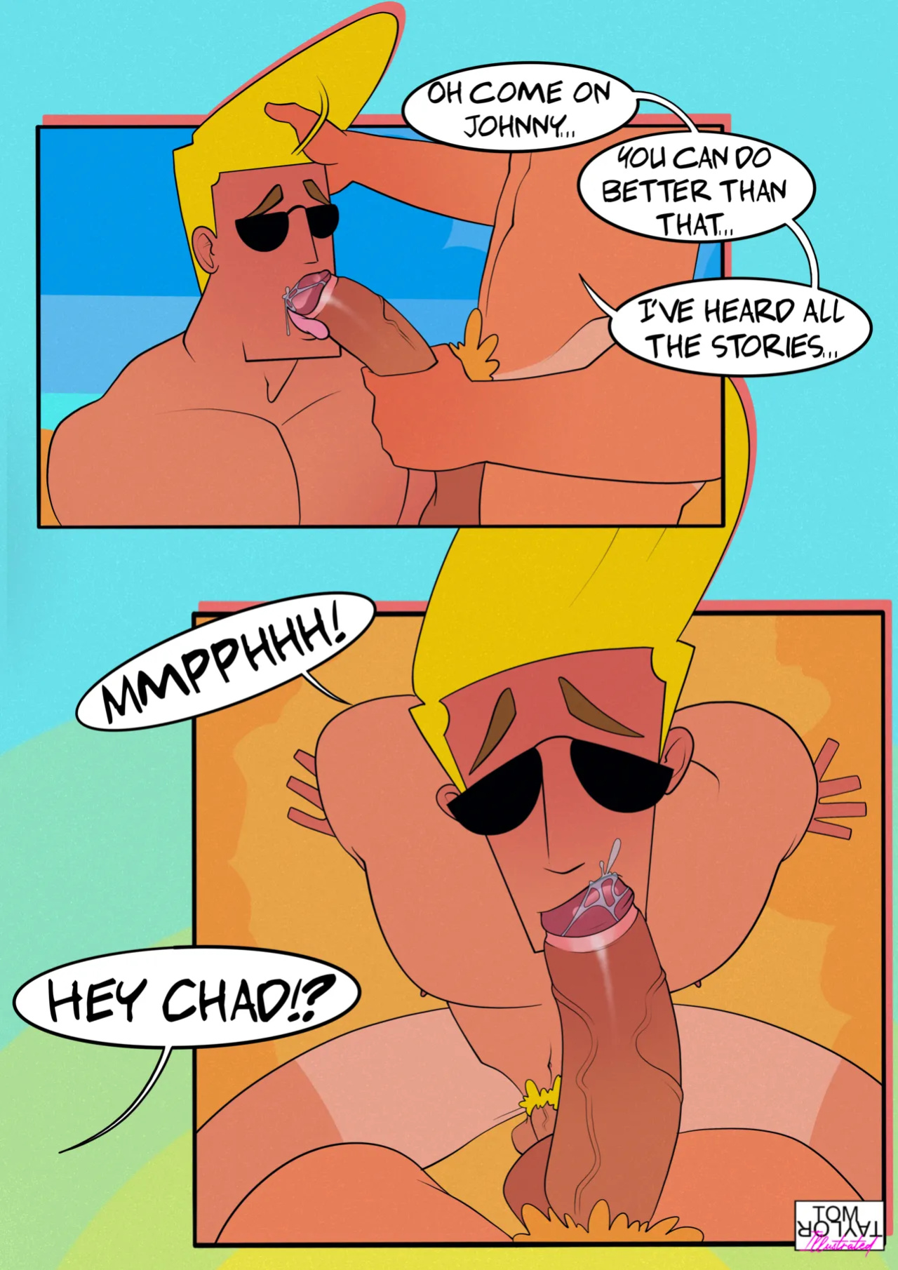 [Tom Taylor] Cruising with Johnny Bravo 2 - The Nude Beach Orgy! No Load Refused! [Eng]