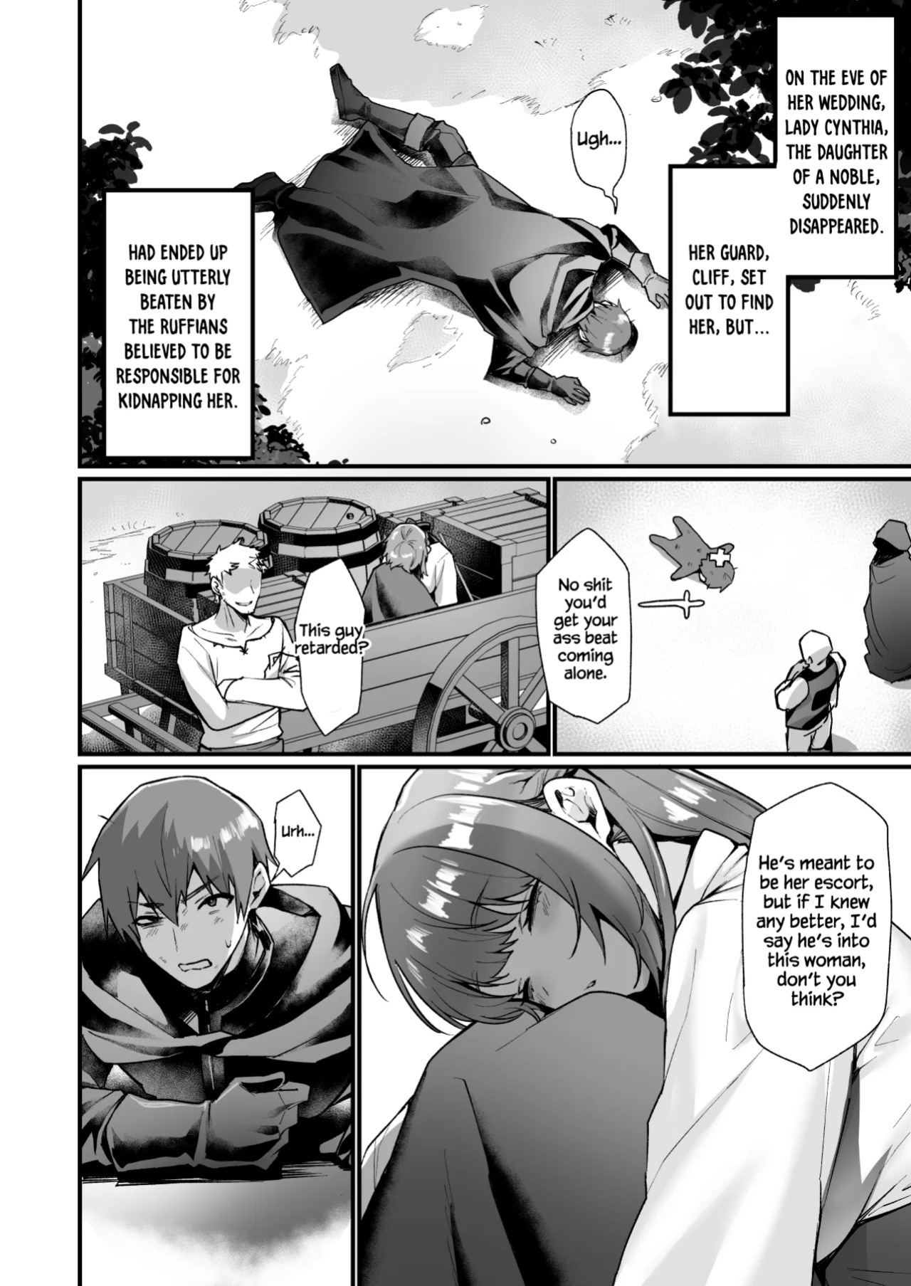 [Doujin Echigoya (Echigoya Takeru)] Goei Kishi no Irekawari Nyotaika Mission! | The Escort Knight's Bodyswapping Genderbending Mission! [Dummie]