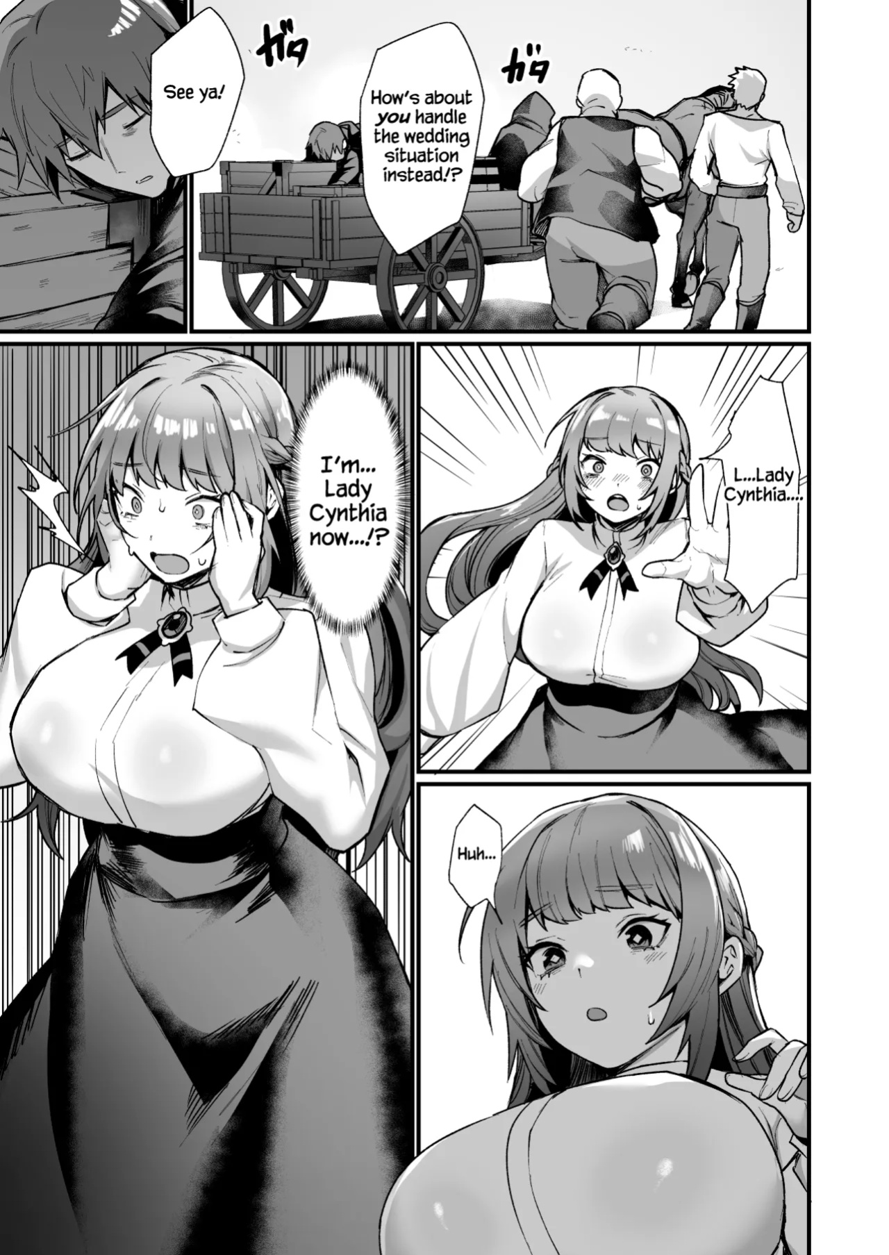 [Doujin Echigoya (Echigoya Takeru)] Goei Kishi no Irekawari Nyotaika Mission! | The Escort Knight's Bodyswapping Genderbending Mission! [Dummie]