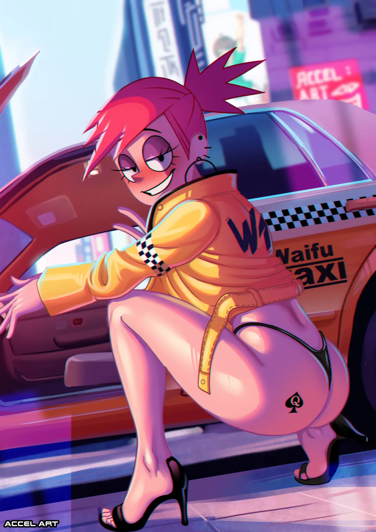 [Accel Art] WAIFU TAXI 2 - momo yaoyorozu (MHA/BNHA) (english + textless)