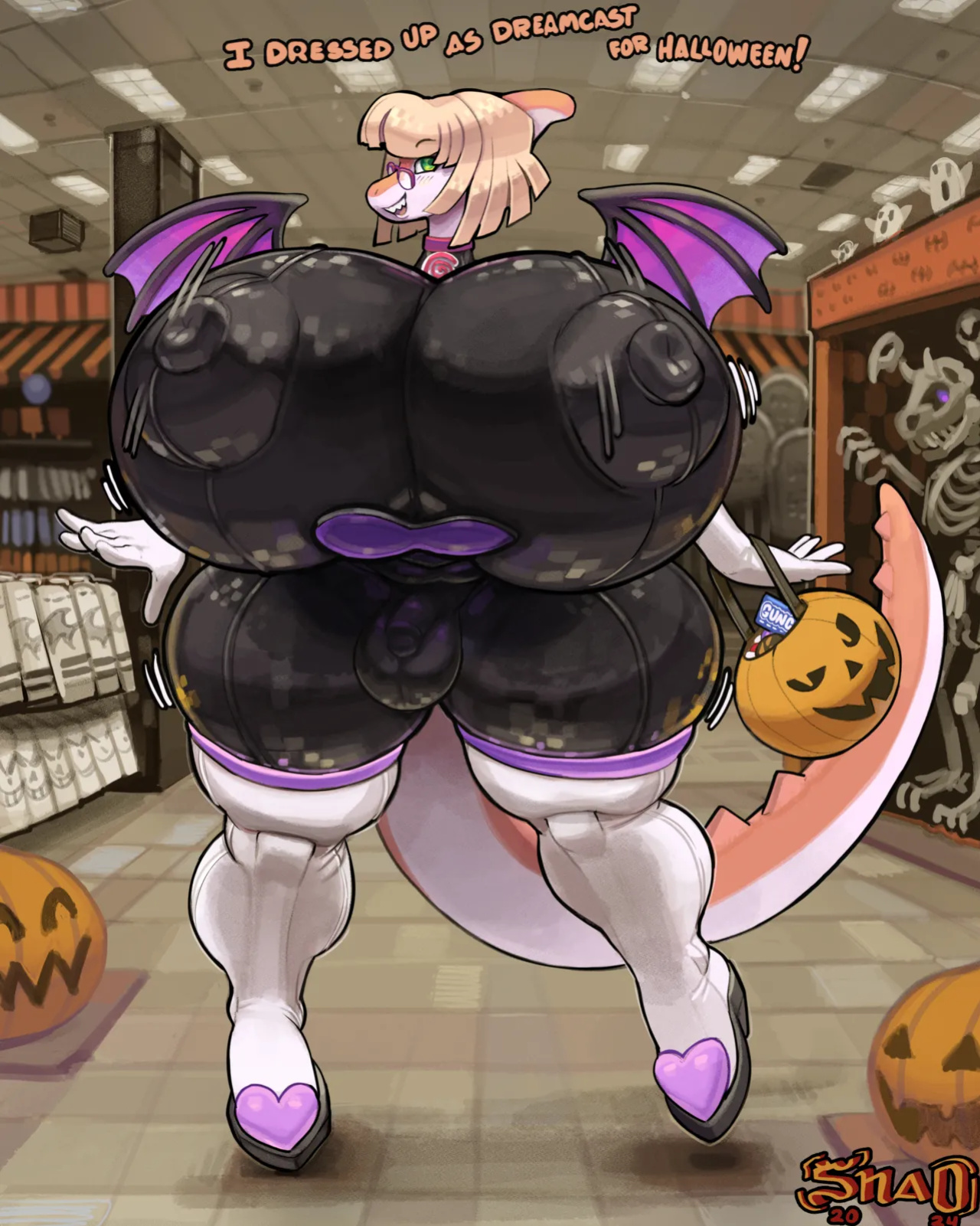 [Snao] Naomi Dinosaur at the spirit halloween (Rouge Bat Costume) (Goodbye Volcano High)