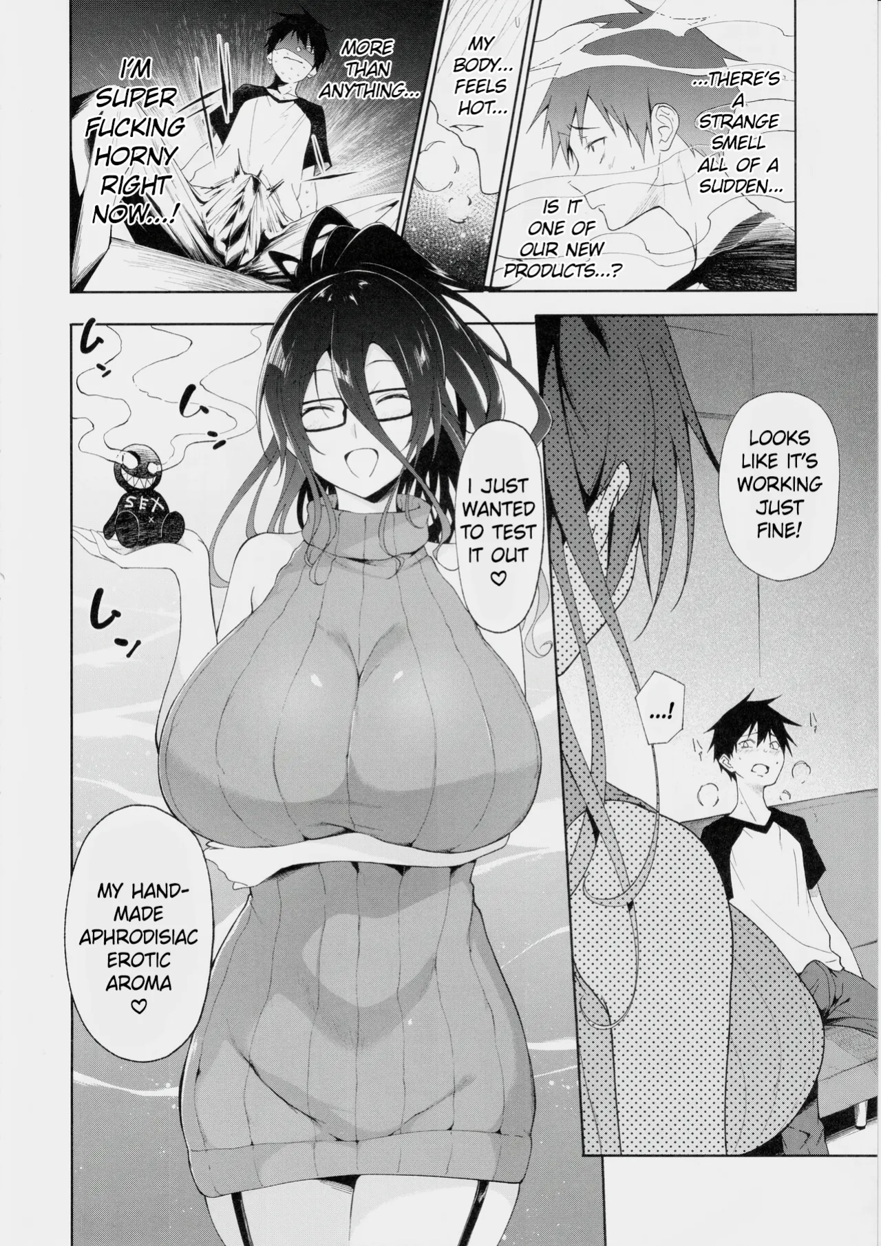 [Alkaloid no Baketu (Mizoguchi Gelatin)] Kyonyuu Megane Dosukebe Oneee-san ni Fudeoroshi Gyaku Ra Sex de Moteasobareru. | Teased and Toyed with by a Busty, Glasses-wearing, Lewd Older Sister in Reverse Virginity-Loss Sex. [RestScans]