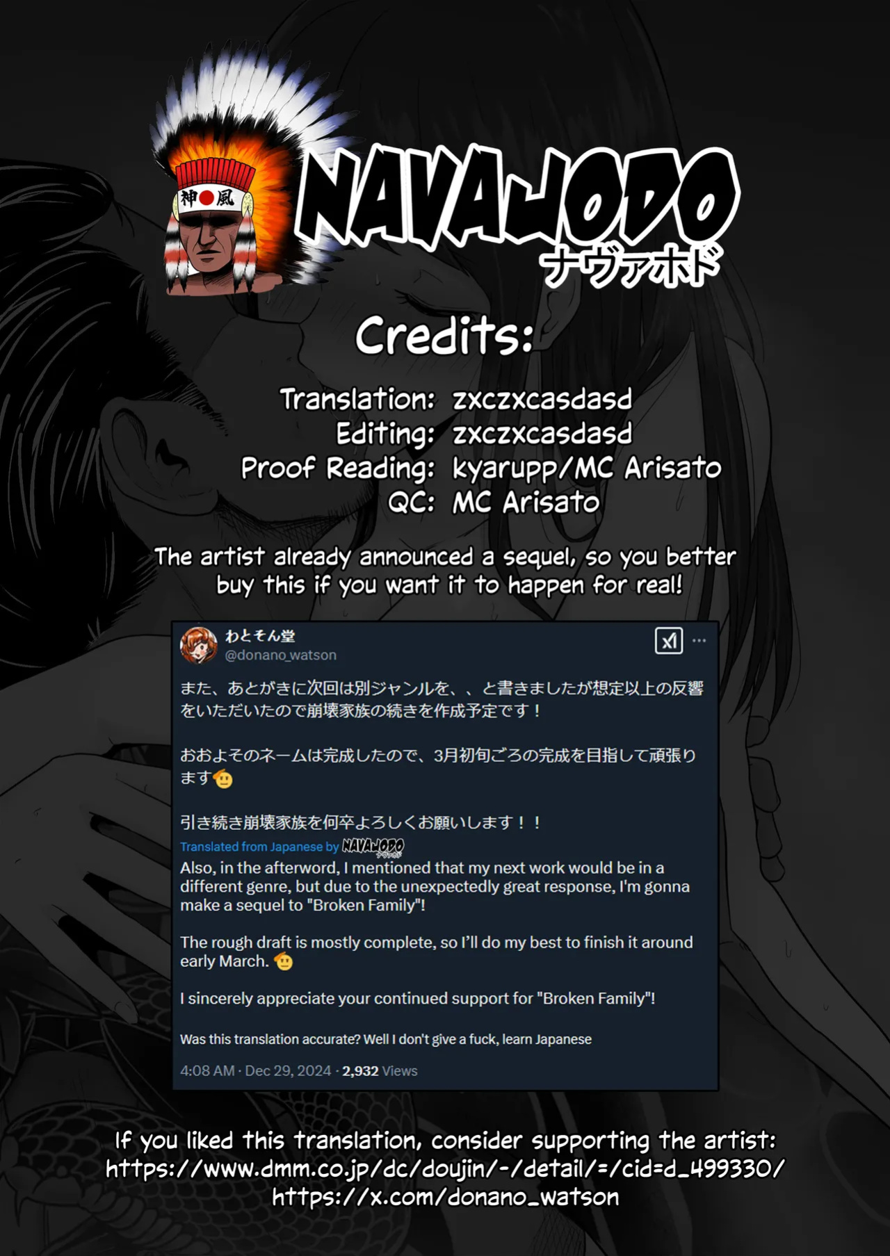 [Watson-dou] Houkai Kazoku -Hahaoya ga Yakuza to no Sex ni Hamatta Hanashi- | Broken Family - A Story About a Mother Who Became Addicted to Sex With a Yakuza [Navajodo]