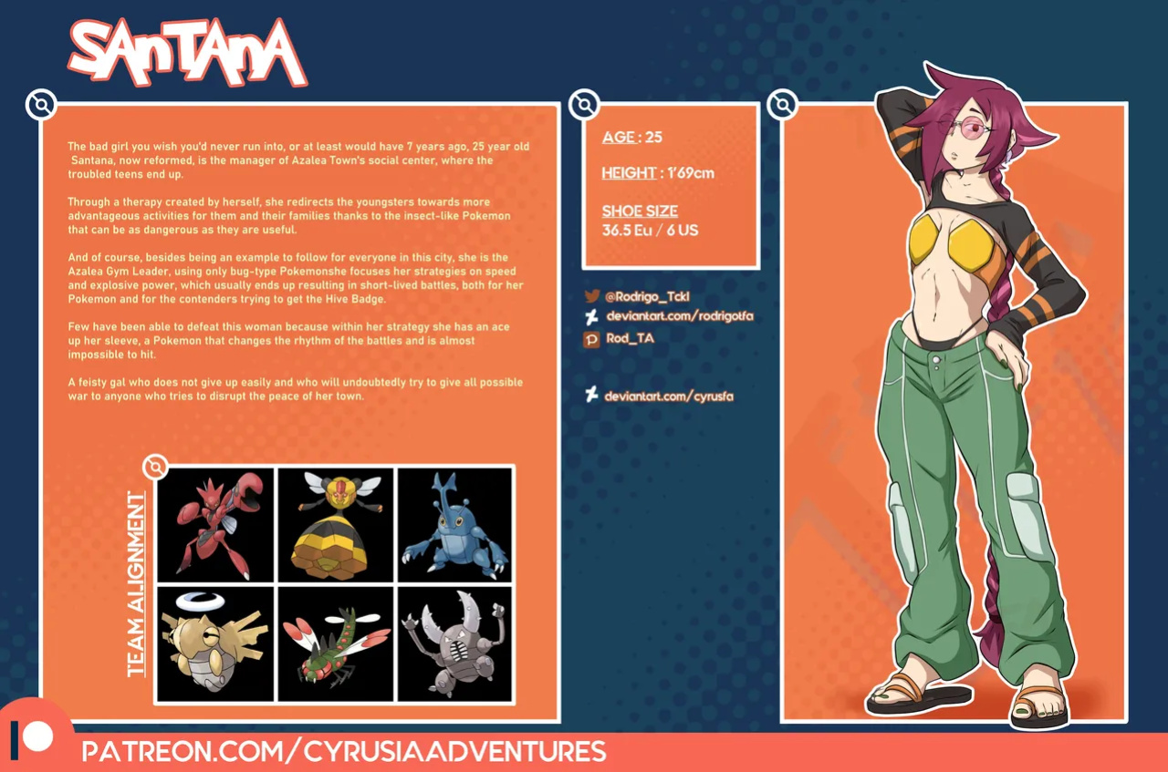 [rodrigotfa] 1. Cyrusia's Adventures / Lore Infos / Character Sheets / New Gym Leaders