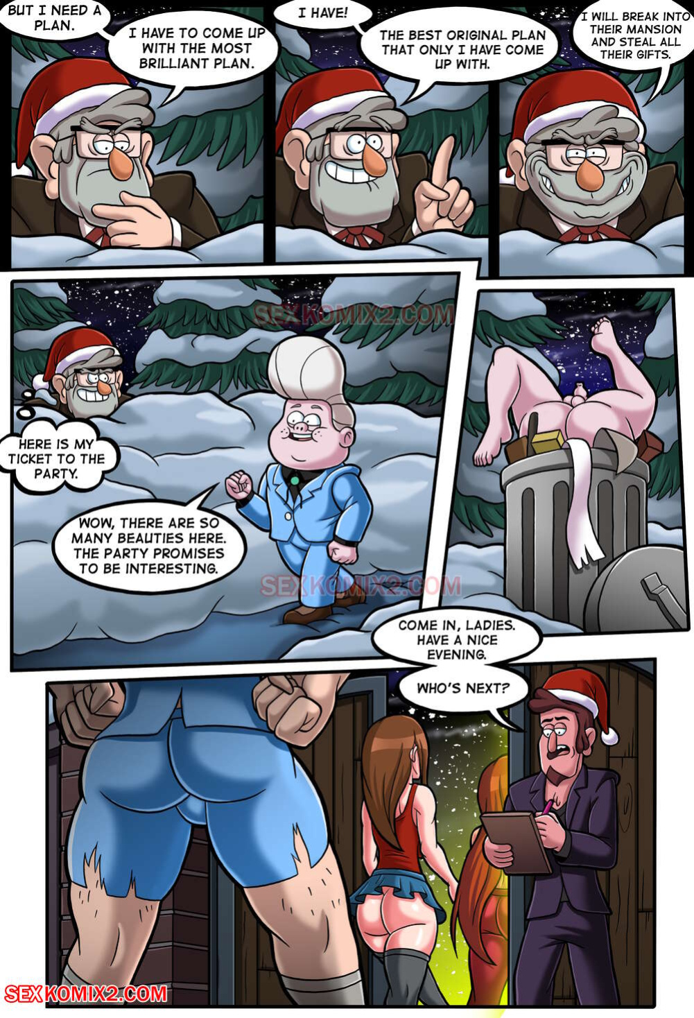 [SexKomix] New year party and a big pink teddy bear (Gravity Falls)