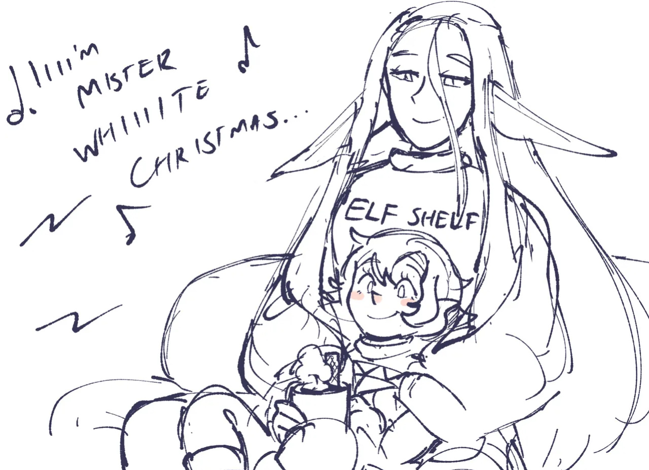 [jsketch12 art] Epic Santa Elf x Fantasy Elf Yuri