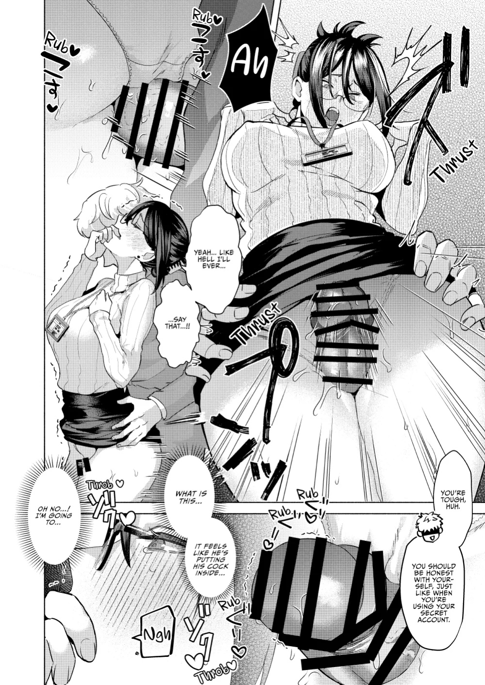 [Gagaga Honpo (Gar)] Buka ni #UraAcc o Shiraretara | If My Subordinate Finds Out About My Secret Alt Account [Vivid Rabbit]