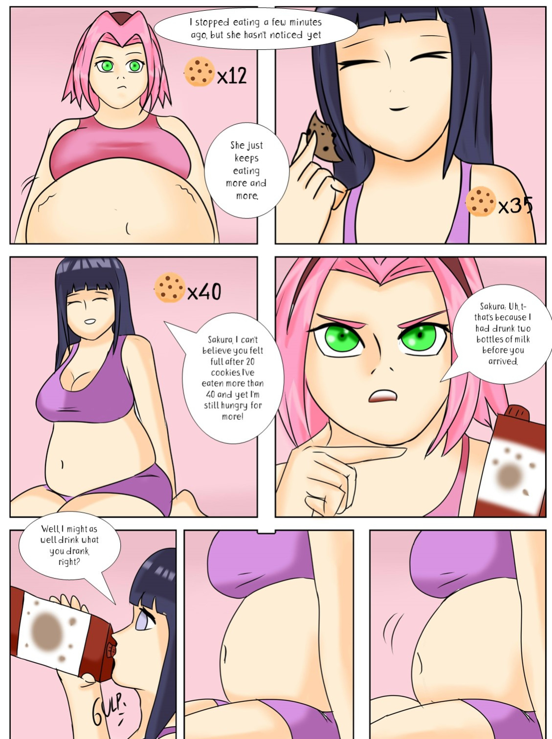Sakura, Hinata, Tsunade weight gain